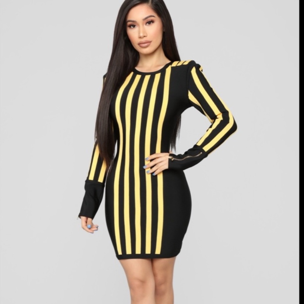 NWT Fashion Nova Level Up Strip Dress - 1X